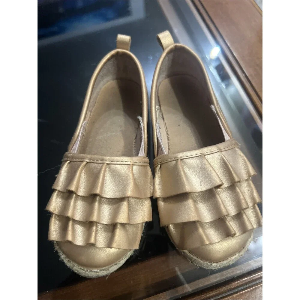 OshKosh B'Gosh Kids BELLE Girl's Size 9 Rose‎ Gold Espadrille Flat Loafer